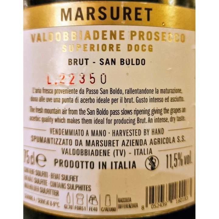 MARSURET SAN BOLDO BRUT CL.75